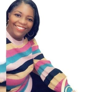 Nine West Metallic Striped Crewneck Sweater Size XL